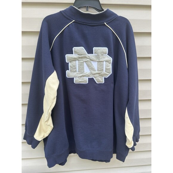 Notre Dame Hoodie Mens 5XLT Blue Colosseum Fightin' Irish Embroidered Sweatshirt - Picture 2 of 5